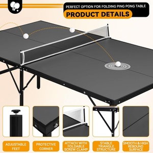 <span class=keywords><strong>Table</strong></span> <span class=keywords><strong>de</strong></span> <span class=keywords><strong>tennis</strong></span> <span class=keywords><strong>de</strong></span> <span class=keywords><strong>table</strong></span> pliante intérieure portable <span class=keywords><strong>de</strong></span> taille moyenne <span class=keywords><strong>de</strong></span> 6x3 pieds Matériau MDF avec 2 palettes et 2 balles <span class=keywords><strong>Filet</strong></span> <span class=keywords><strong>de</strong></span> jeu <span class=keywords><strong>de</strong></span> ping-pong pliable - Product Image 5