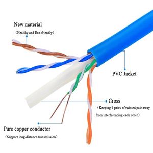 Cobre sólido 0,5mm UTP PVC azul Red interna Cat 6 <span class=keywords><strong>Cable</strong></span> 305m caja rollo <span class=keywords><strong>precio</strong></span> carrete caja CCTV plomo - Product Image 6