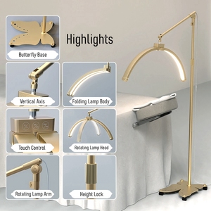 Thanh Lịch Salon <span class=keywords><strong>LED</strong></span> Ánh Sáng Với Bướm Cơ Sở Có Thể Gập Lại Cảm Ứng Mờ Chuyên Nghiệp 48W Nhiếp Ảnh Đèn Sàn Cho Hình Xăm Salon - Product Image 5
