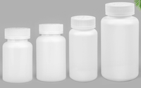 Bouteille en plastique HDPE 300 ml, blanche, pour pilules, vitamine C, comprimés de calcium, emballage de compléments alimentaires avec bouchon