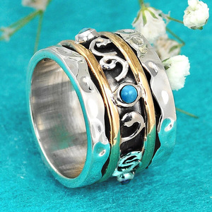 Anello Vintage in Stile Etnico per Donne, Tono Maillard, Boho, Fascia Singola, Accessorio Gioiello per Outfit Quotidiani - Product Image 1