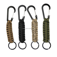 Porte-clés en métal Paracord robuste porte-clés porte-clés avec crochet de poussette bouteille d'eau sac à dos outils porte-couteau