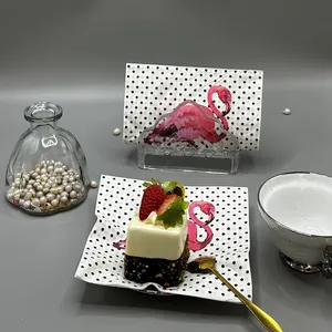 Guardanapo de mesa de papel para jantar com design de flamingo personalizado para restaurante doméstico