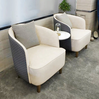 Fauteuil d'appoint moderne en tissu à dossier haut pour salon, appartement, hôtel