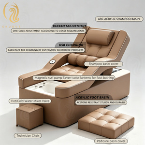 Chuque Lit de <span class=keywords><strong>spa</strong></span> capillaire électrique de luxe moderne avec hydrothérapie, inclinable, pour massage thaïlandais et shampoing, avec <span class=keywords><strong>spa</strong></span> pour les pieds, pour salon de coiffure - Product Image 2