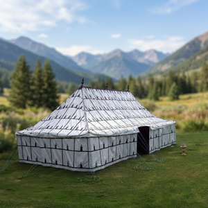 Tentes tribales à motifs traditionnels, tente en laine écologique, design noir et blanc, flexibilité, taille personnalisée pour le camping en plein air - Product Image 4