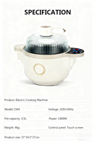 DELILOC Robot de cuisine multifonctionnel domestique 1400W avec wok rotatif