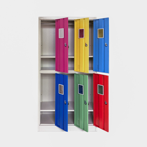 <span class=keywords><strong>Armario</strong></span> Moderno de 6 Puertas de Madera y Acero, Guardarropa con <span class=keywords><strong>Armario</strong></span> Metálico, Mueble de Oficina - Product Image 4