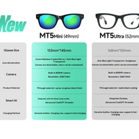 Lunettes Intelligentes Mini MT5 Transfrontalières avec Capture Photo/Vidéo HD 8MP pour Appels, Traduction IA, Reconnaissance d'Images et Contrôle Tactile