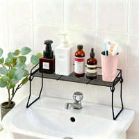 Étagère de rangement pliable pour lavabo de salle de bain, organisateur de comptoir en métal pour meuble-lavabo