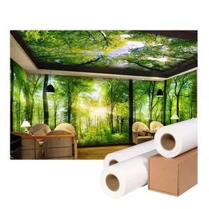 Waterproof self adhesive canvas fabric textile 350g printable digital canvas fabric roll solvent polyester inkjet canvas