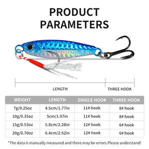 Leurre Minnow en Plaque de Fer Écaille de Poisson 40mm 5g pour Pêche au Bar en Eau Moyenne, Appât Artificiel, Hameçon Simple, Ligne à Plumes, Hameçon Triple - Product Image 3
