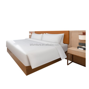 Nordic Style 3 Star Hotel Guest Room Set King Bed Frame with Solid Wood <b>Headboard</b> & Nightstand Hotel Project Furniture Supplier - Product Image 2