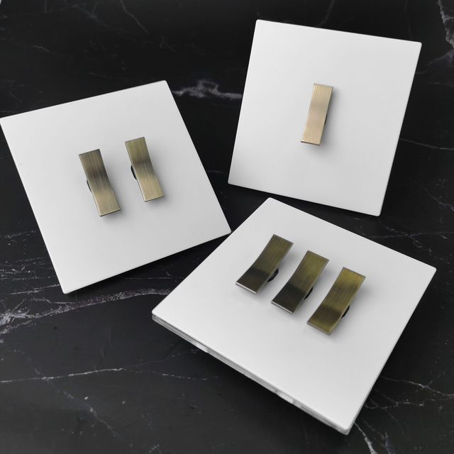 Niva Factory Design Light Switches Stainless Steel Panel Vintage Wall Switch Electric Sockets for Home Hotel