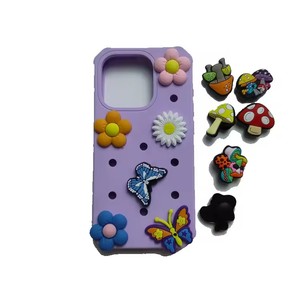 DIY lindo suave silicona a prueba de golpes funda de teléfono <span class=keywords><strong>celular</strong></span> para iPhone 16 15 14 13 Pro Max <span class=keywords><strong>Con</strong></span> agujeros para encantos pines - Product Image 5