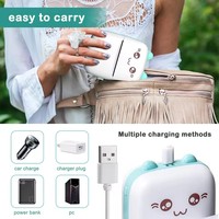 Imprimante thermique portable mini 58 mm, imprimante photo de poche Bluetooth, compatible USB avec iOS et Android, impression sans encre sans fil