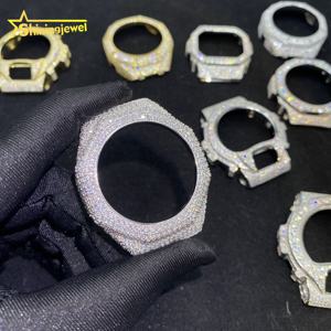 全6スタイル ファイン アイスアウト カスタム ジュエリー コレクション 925 シルバー ケース ヒップホップ モアッサナイト ダイヤモンド DW6900 GA2100 ウォッチ アクセサリー ベゼル - Product Image 4