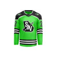 Maillot de hockey sur glace en gros, nouveau modèle, broderie personnalisée, nom d'équipe OEM, polyester, impression personnalisée, séchage rapide, écologique, pour adultes
