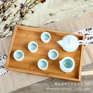 Bamboo <b>Tea</b> <b>Tray</b> Solid Wood Carving Craftsmanship Customized For <b>Tea</b> Serving 10mm Thickness Cao County Origin - Product Image 3