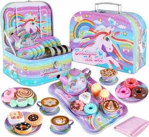 Juego de Té de Unicornio para Niñas Pequeñas, Juguete de Princesa para Fiestas, Juego de Imitación de Cocina para la Tarde - Product Image 1