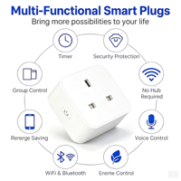 Prise intelligente WiFi UK 13A, contrôle par application Tuya SmartLife, commande vocale Alexa Google, moniteur d'énergie, prise intelligente