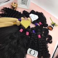 Haiyi Hair - Pack d'échantillons gratuits - Cheveux vierges humains 100% - Avec cadeaux gratuits - Cheveux brésiliens bruts