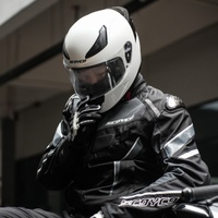 Casque de moto intégral à visière double intelligente blanc et noir de conception originale résistant aux chocs pour casque de moto