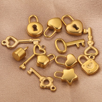 Breloques médaillons anti-ternissement en acier inoxydable plaqué or 18 carats, assortiment varié, pour la fabrication de bijoux DIY, colliers et boucles d'oreilles, vente en gros