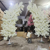 Arche de fleurs artificielles de cerisier de haute qualité, blanches et roses, personnalisées, pour décor de toile de fond de mariage