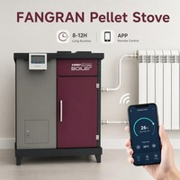 Chauffe-eau à granulés Fangran 160S moderne, autonome, avec écran tactile WiFi, alimentation automatique et télécommande pour chauffage central