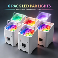 Jc 6*18W sans fil Uplights Rgbwa Uv 6In1 sans fil Uplight alimenté par batterie Led Par peut Uplight lumières de scène pour le mariage