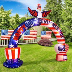 4 de Julio Blow Up Decoració<span class=keywords><strong>n</strong></span> patriótica Bandera Águila Tío Sam Patio al aire libre Fiesta de <span class=keywords><strong>c</strong></span>ésped Día DE LA INDEPENDENCIA Arco inflable - Product Image 3
