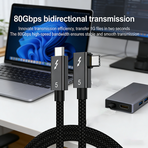Cavo Thunderbolt ad Alta Velocità con Display e Cavo Thunderbolt Display, Ricarica Rapida 5A, Type-<span class=keywords><strong>C</strong></span> <span class=keywords><strong>a</strong></span> Type-<span class=keywords><strong>C</strong></span>, 1 <span class=keywords><strong>m</strong></span> in Nylon per Laptop - Product Image 4