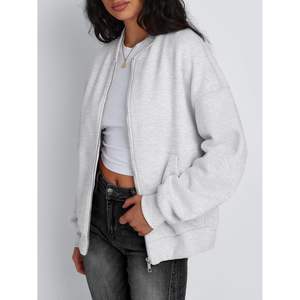 À la mode surdimensionné sweat à capuche zippé sweats pour femmes 2025 Y2K mode hiver hauts de gymnastique décontracté automne tenues trou reine taille - Product Image 3