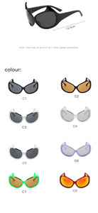 Attrapez vos yeux Y2K démon ombre cadre noir lunettes de <span class=keywords><strong>soleil</strong></span> Chic culte mode Style lunettes de <span class=keywords><strong>soleil</strong></span> UV400 oeil de chat ombre multicolore - Product Image 3