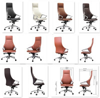 Fauteuil de bureau de direction moderne en cuir marron de luxe, réglable, pivotant, à dossier haut, avec roulettes, pour chambre, bureau à domicile, salon