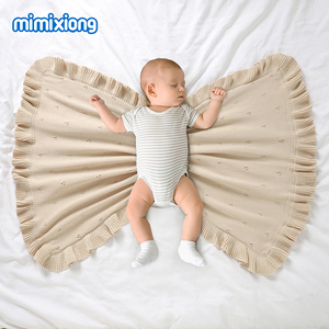 Mimixiong OEKO Tex Jongens Meisjes Zachte Gebreide Katoenen Dekens met Sierlijke Rand <span class=keywords><strong>Baby</strong></span>- en Kinderdekens - Product Image 5