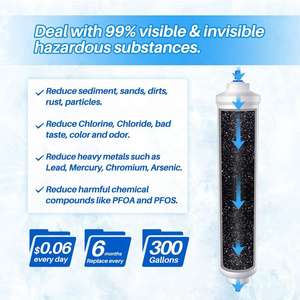 Huishoudelijke Externe Plastic Koelkast Waterfilter Cartridge Nsf Wqa Actieve Kool 6 Maanden Filter Leven 300 Gpd Model 020b - Product Image 3