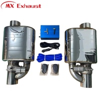 2 silencieux de performance à clapets en acier inoxydable 304 de 3 po (76,2 mm) avec kits de télécommande et nouvelles clés