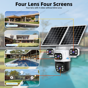 Caméra de sécurité sans fil Hongnaer 20MP HiEasy alimentée par énergie solaire avec carte SIM 4G, étanche, objectif AOV <span class=keywords><strong>4</strong></span>, PTZ pour extérieur, maison et <span class=keywords><strong>ferme</strong></span> - Product Image 2