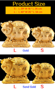 Nhà Máy Tùy Chỉnh Nhự<span class=keywords><strong>a</strong></span> Thủ Công Mỹ Nghệ Con Heo Đất Vàng Ngân Hàng Phong Thủy Bức Tượng Tiết Kiệm Tiền Xu Con Heo Đất Ngân Hàng Cho Trẻ Em Con Heo Đất Ngân Hàng Tiền Tiết Kiệm Hộp - Product Image 2