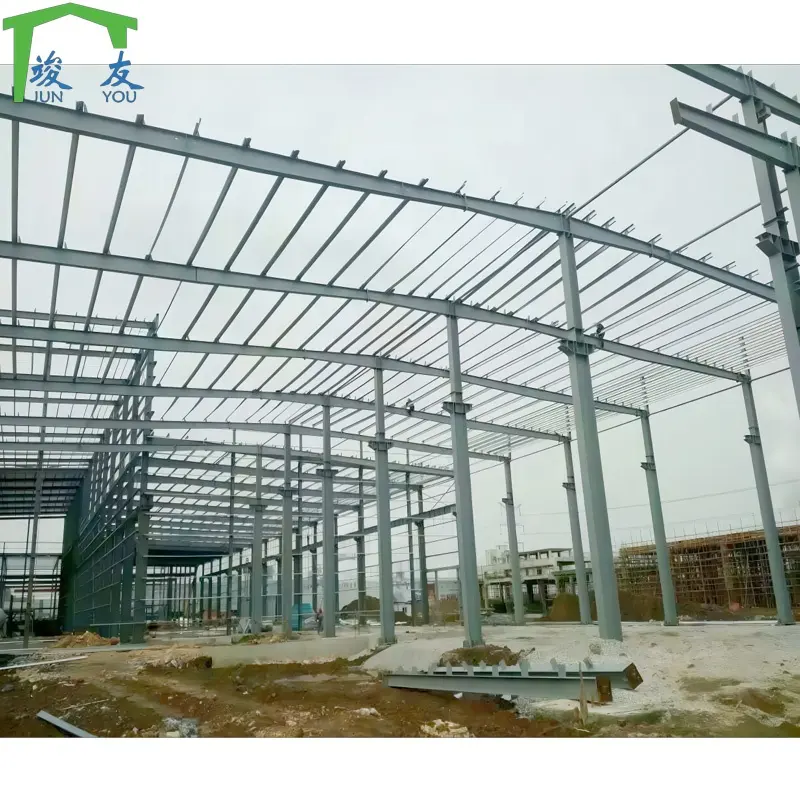 Metal Frame Construction Material Mechanical Workshop Prefab Metal Industrial Building Kits