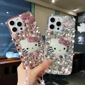 Étui de téléphone de luxe avec strass et chaîne en cristal, coque incrustée de diamants pour <span class=keywords><strong>Samsung</strong></span> S25 S24 S23 S22 S21 Ultra plus - Product Image 3