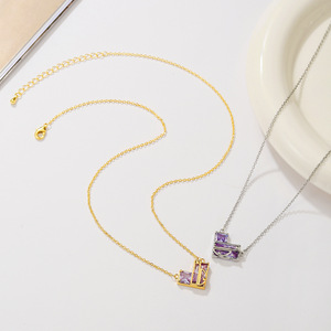 Collar con Colgante de Cobre Ecológico de Moda Glowluxe, Elegante Collar con Forma de Corazón y Circonita para Mujer, Chapado en Oro de 18k, Venta al por Mayor - Product Image 4