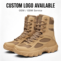 Bottes tactiques de combat personnalisées en gros pour hommes, couleur beige désert, en maille, à lacets, avec semelle extérieure en caoutchouc, chaussures décontractées pour la course lente
