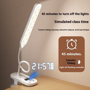 โคมไฟตั้งโต๊ะแบบหนีบ LED ชาร์จไฟได้ 2400mA โคมไฟอ่านหนังสือป้องกันสายตา โคมไฟเรียนรู้ โคมไฟตั้งโต๊ะทันสมัย - Product Image 3