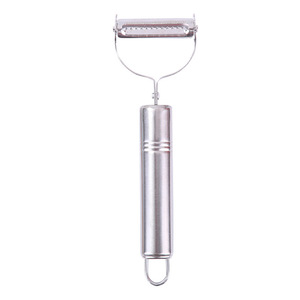 Pelador de frutas y verduras de acero inoxidable con diseño de cara sonriente, multifuncional, de doble cabezal, utensilio de cocina - Product Image 5