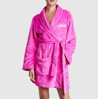 Pyjamas pour filles, robe de nuit, peignoir en molleton de corail en microfibre avec logo personnalisé