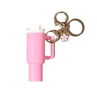 Porte-clés en résine en forme de tyran glacé avec support à rouge à lèvres et motif floral – Style unique