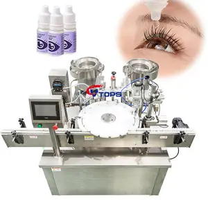 Automatic Plastic Small Glass Round Essential Oil Eyedrop Bottle Liquid Monoblock Rotary Filling Capping Machine